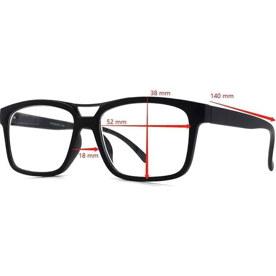 Gafas de miopía -2.50 Unisex 2 pares Rectangulares