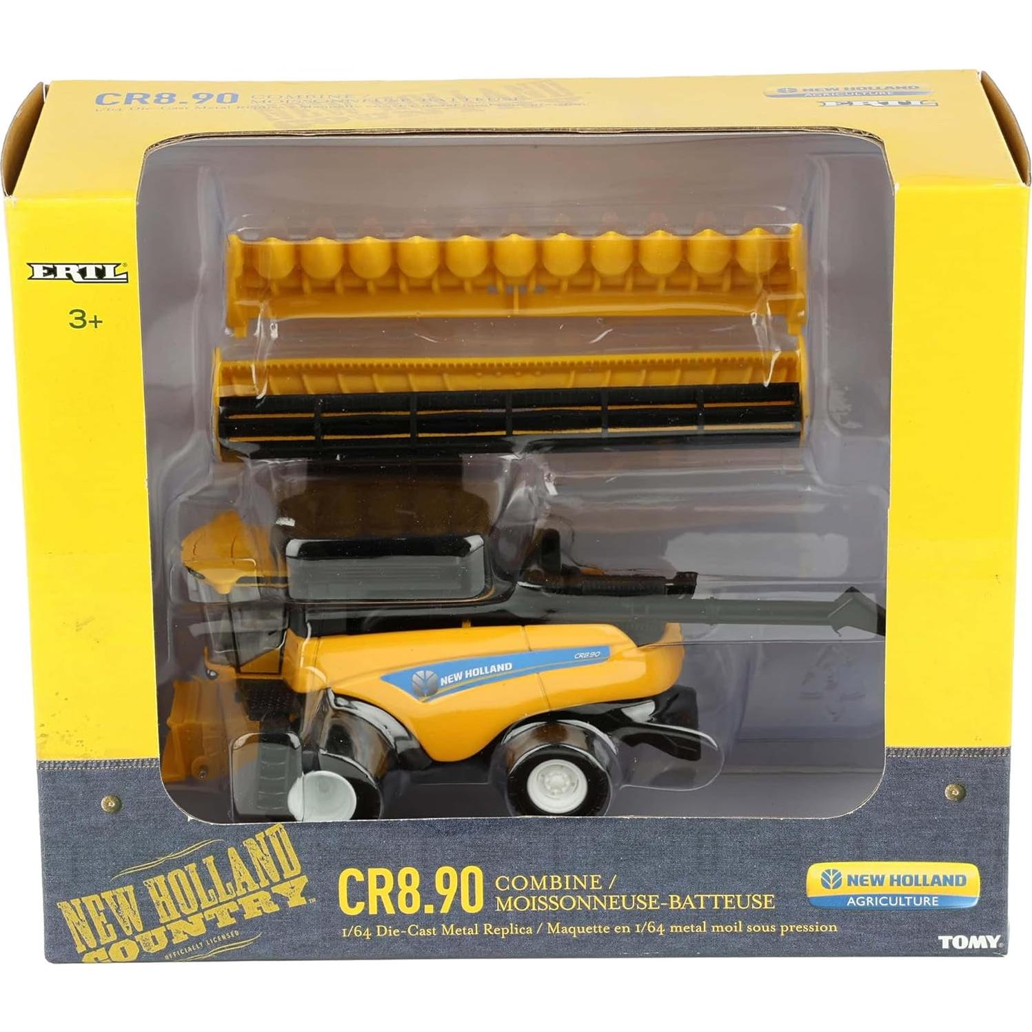 Cosechadora ERTL 1/64 Nueva Holanda CR8.90 con Encabezados