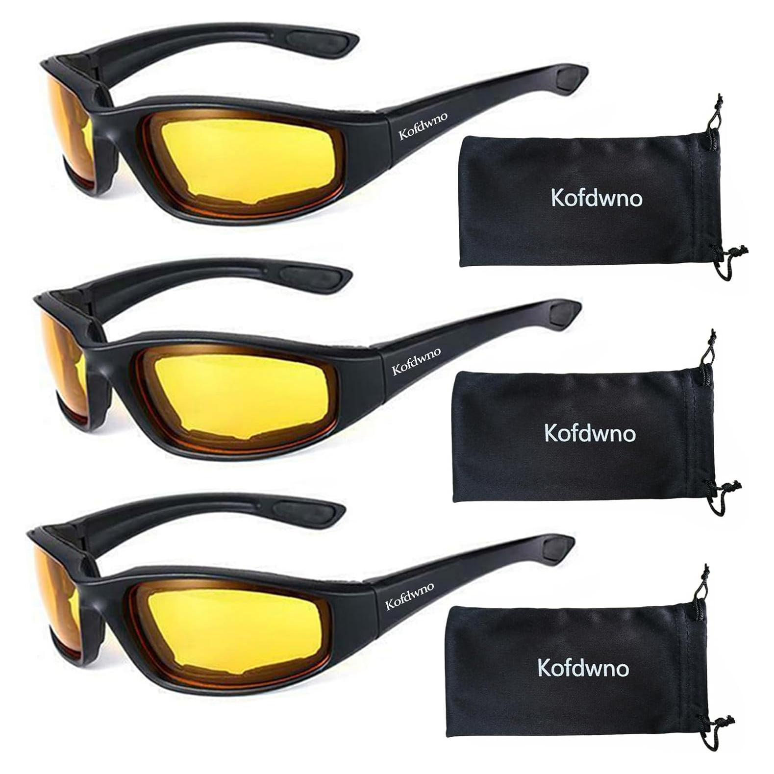 Gafas de Motocicleta Miaojian Hu con Lente Amarillo UV