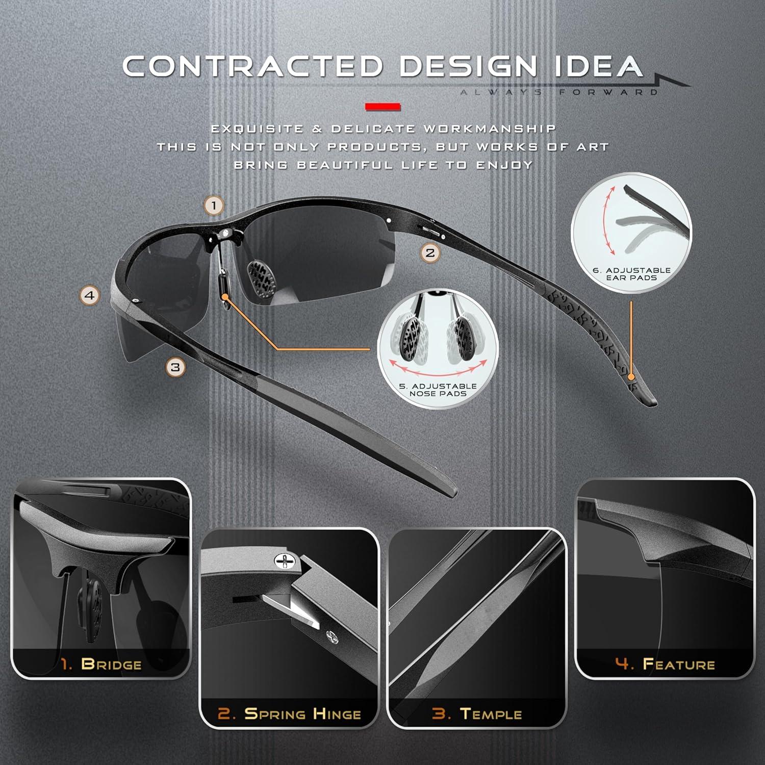 Gafas de sol SIPLION polarizadas para hombres UV400 ligeras