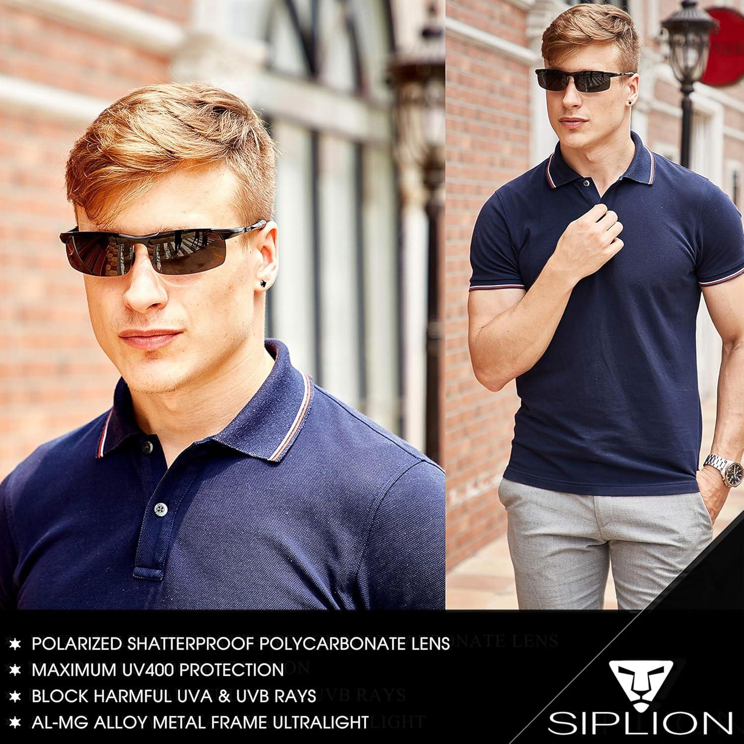 Gafas de sol SIPLION polarizadas para hombres UV400 ligeras