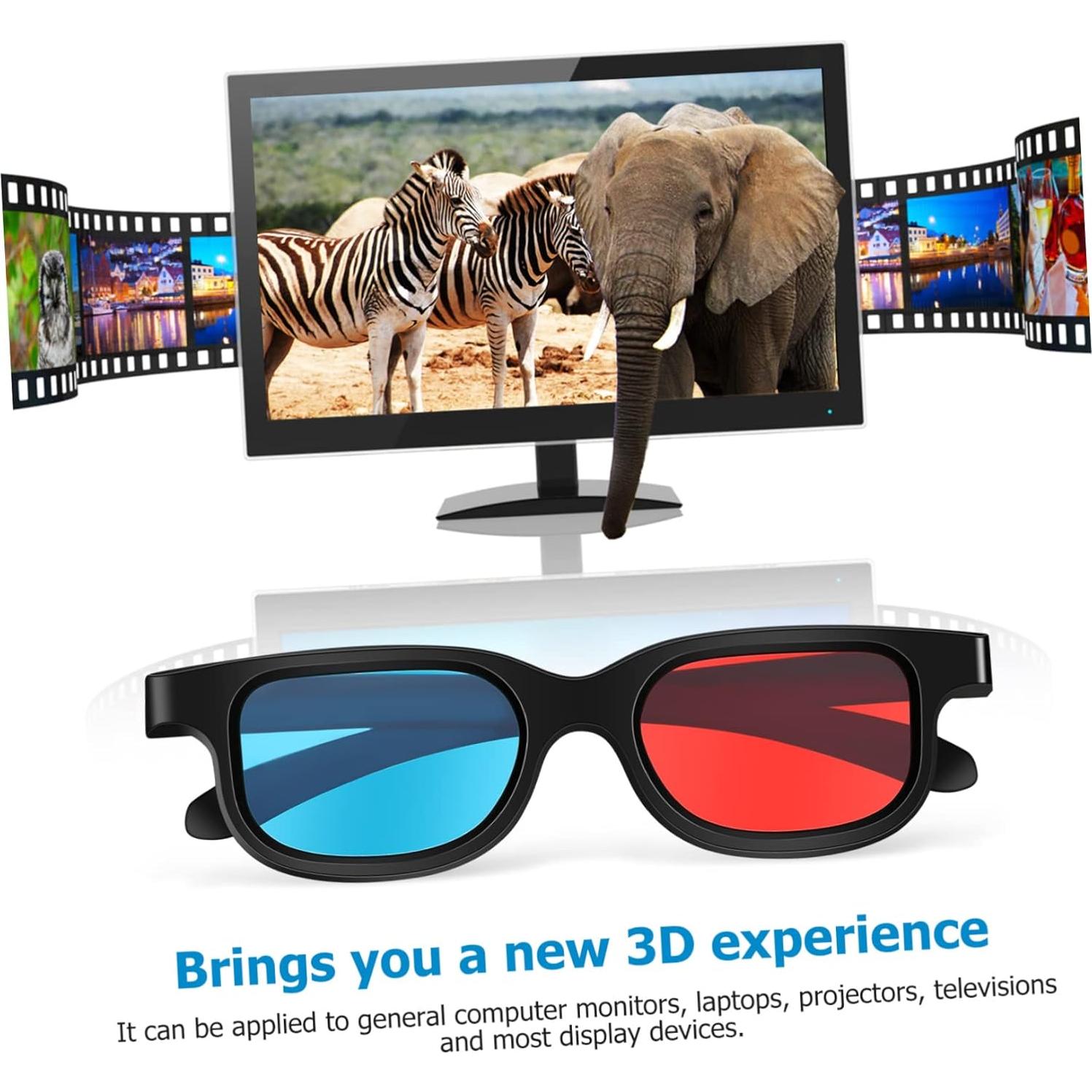 Gafas 3D Gadpiparty 10 Pcs Rojo-Azul Lentes Resina