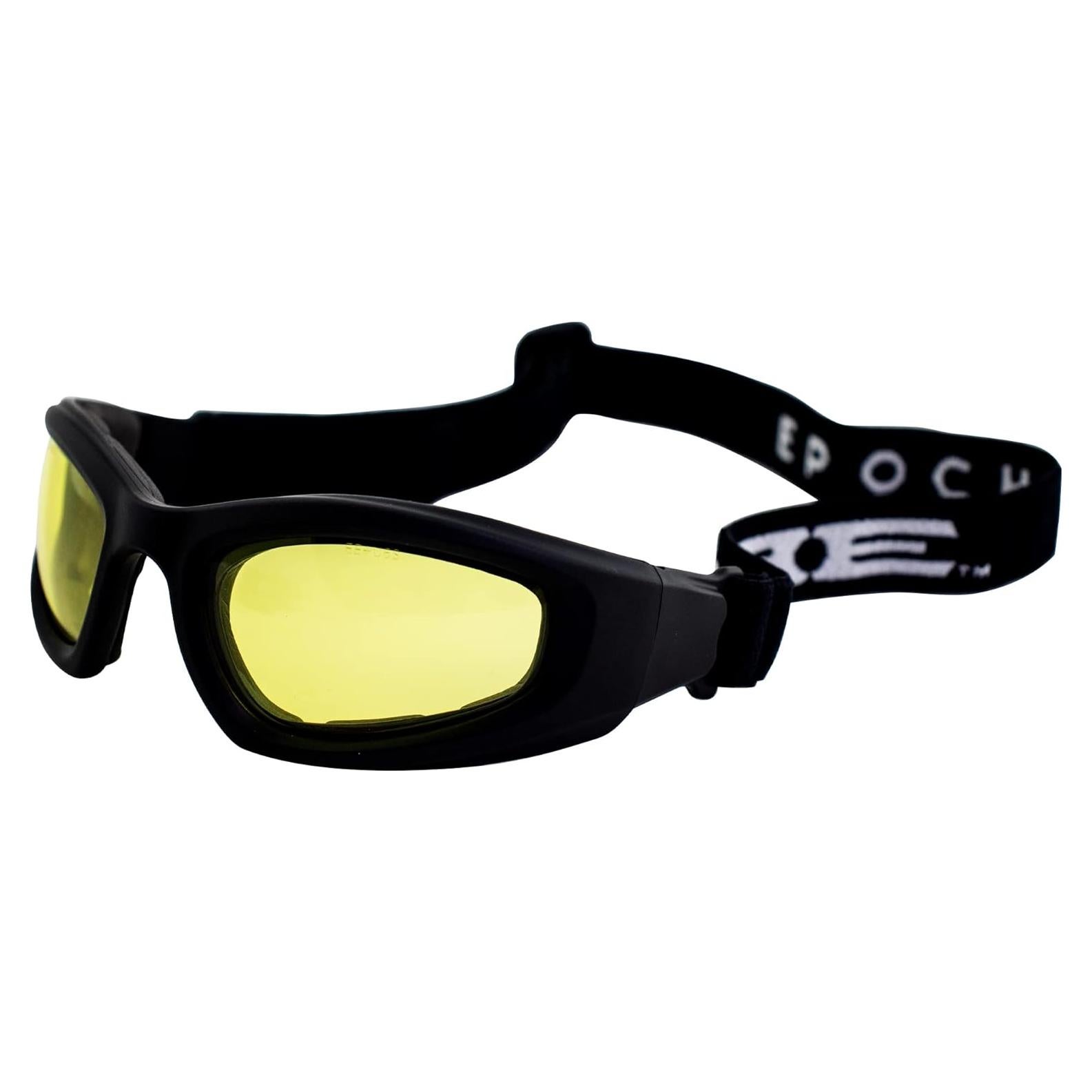 Gafas de Motocicleta Epoch Eyewear Negras con Lentes Amarillos