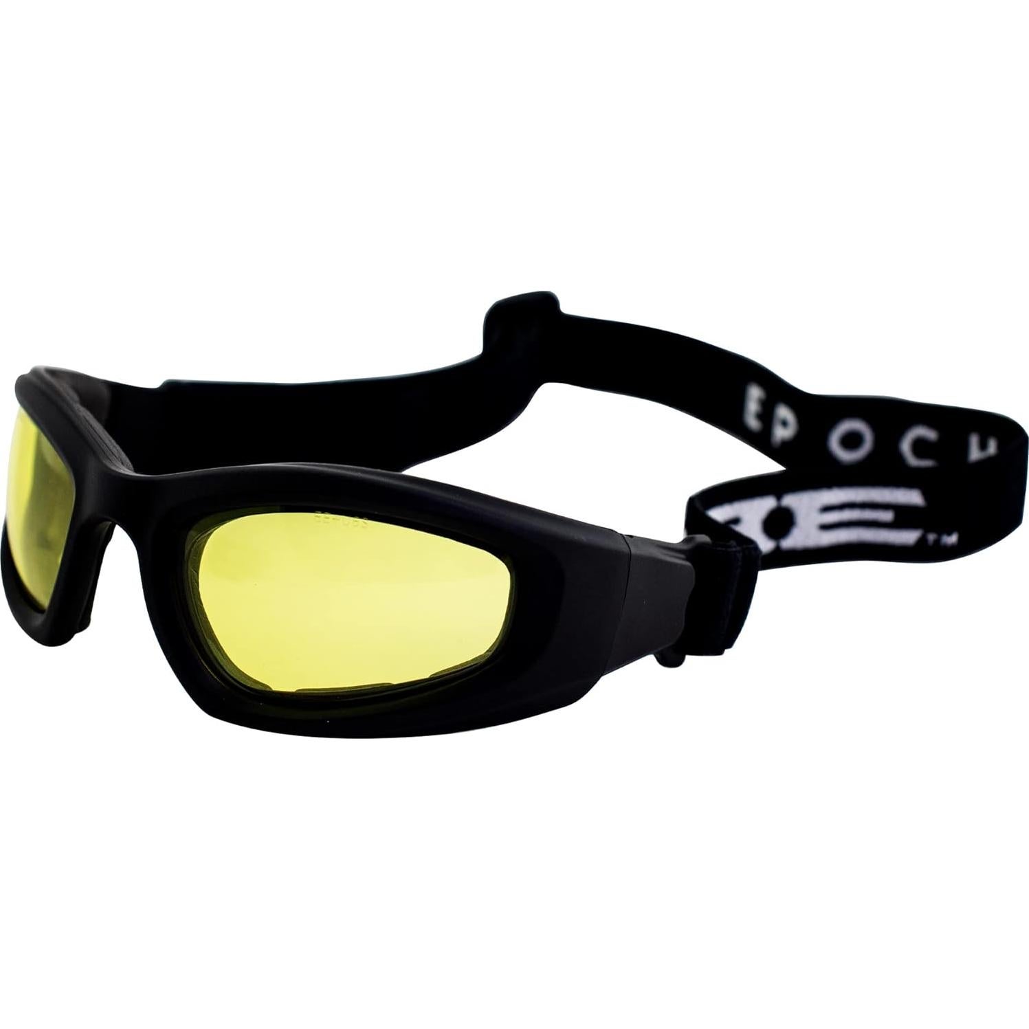 Gafas de Motocicleta Epoch Eyewear Negras con Lentes Amarillos