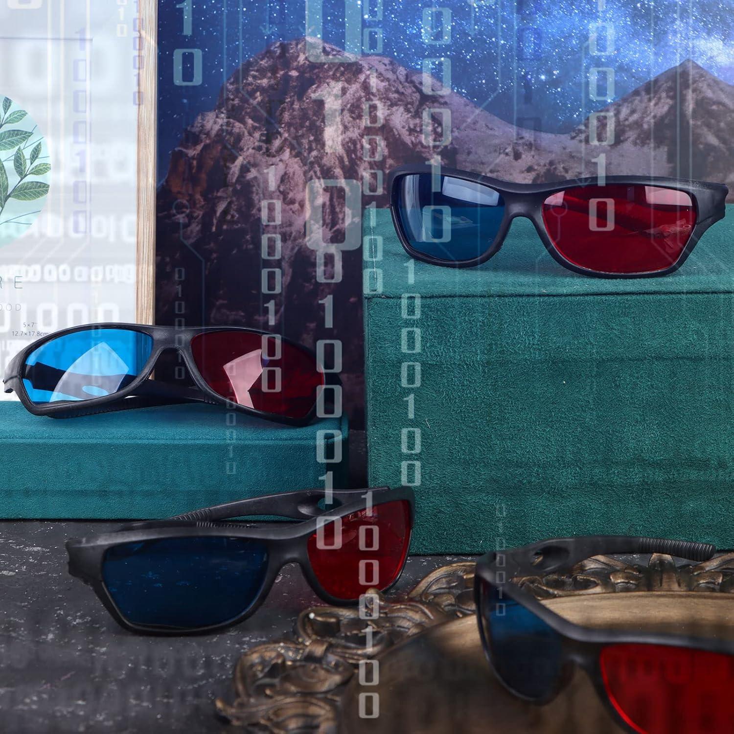 Paquete de 4 Gafas 3D Rojas Azules Craftshou para Películas