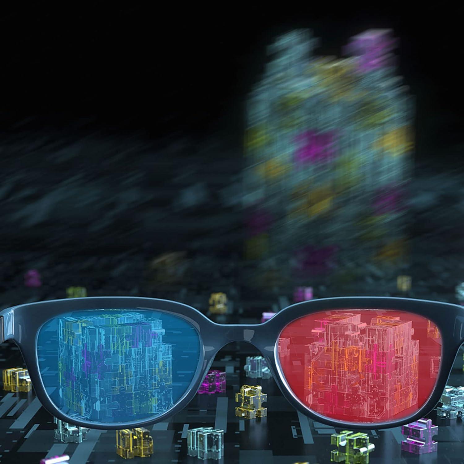 Paquete de 4 Gafas 3D Rojas Azules Craftshou para Películas