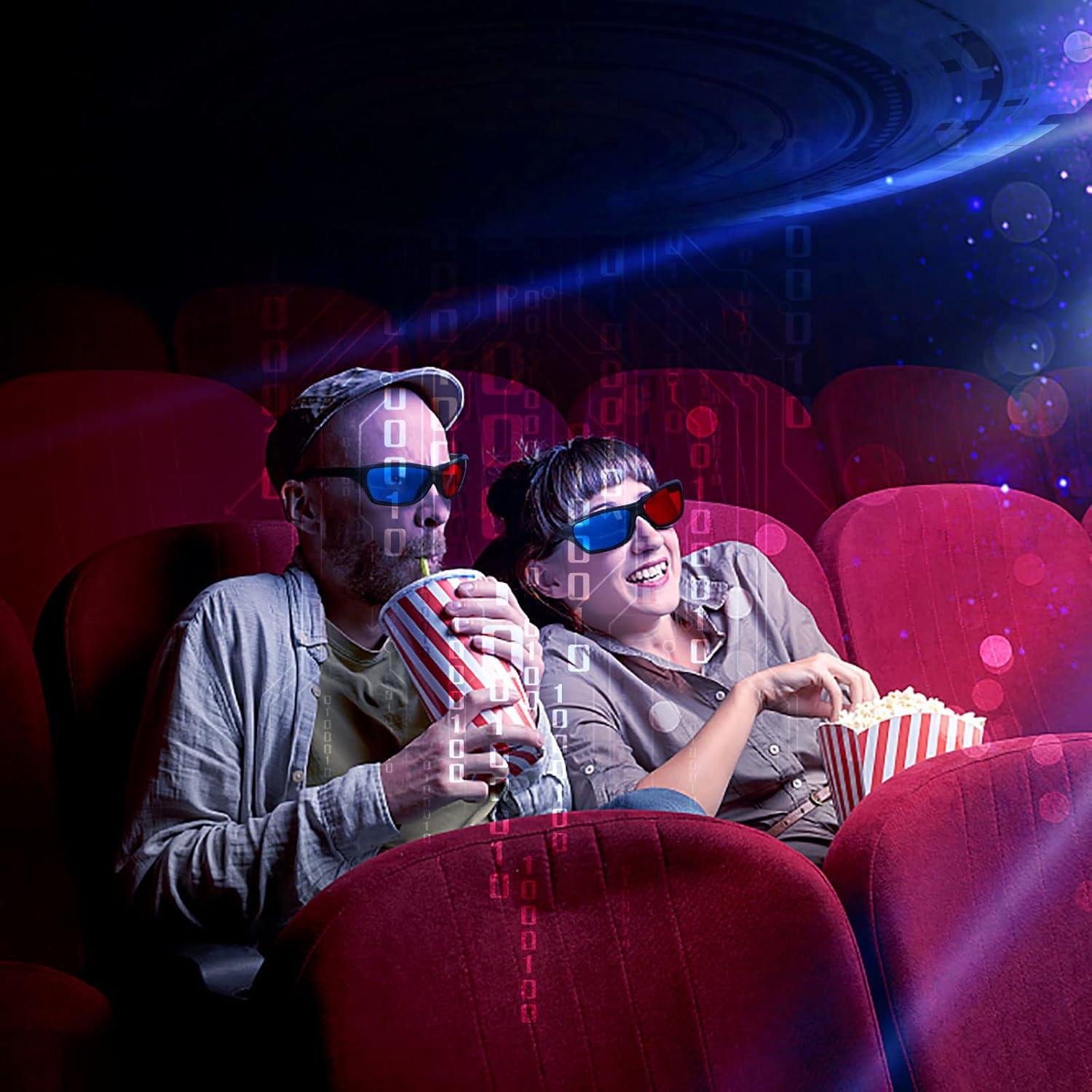 Paquete de 4 Gafas 3D Rojas Azules Craftshou para Películas