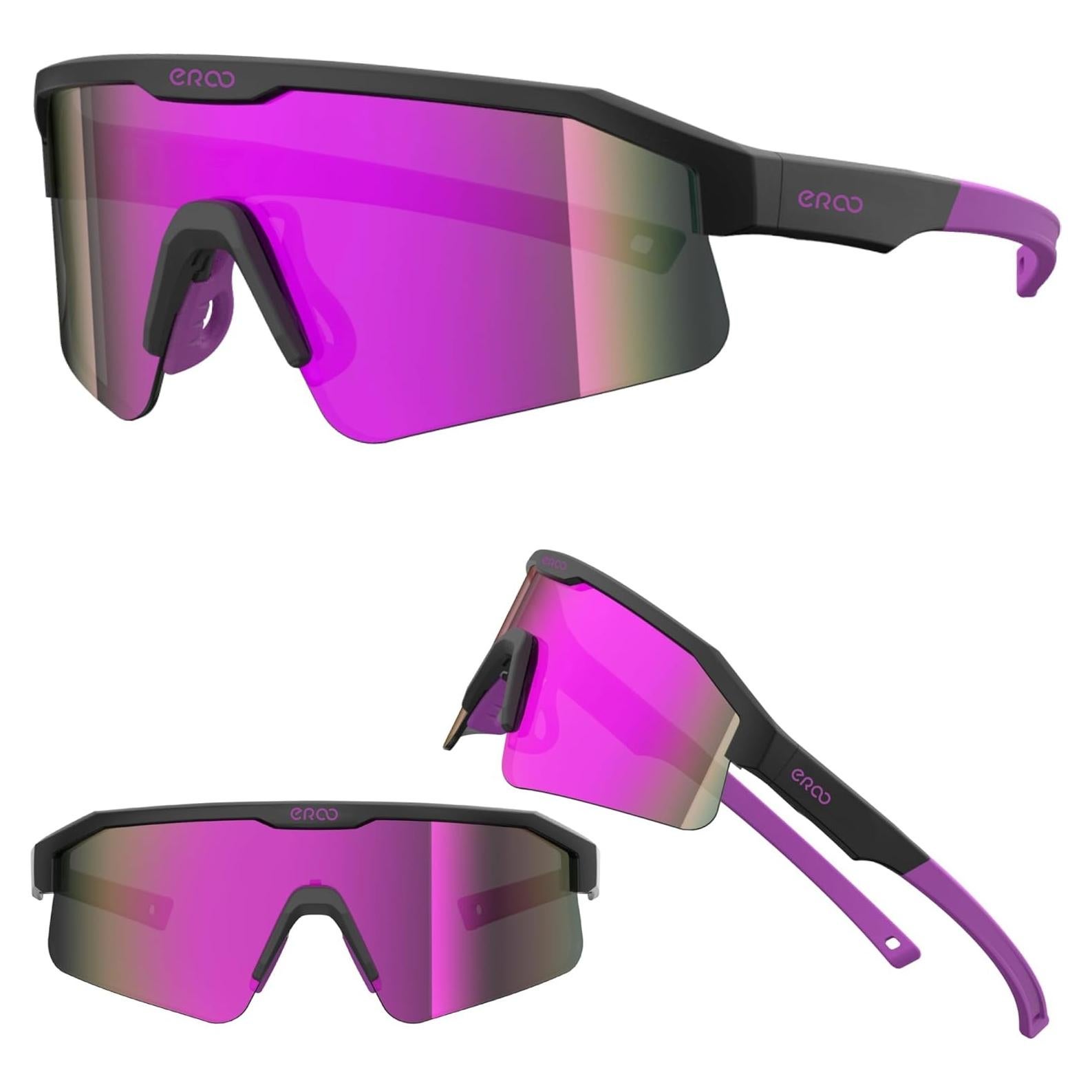 Gafas de Sol Deportivas ER00 F24k Negras y Púrpuras