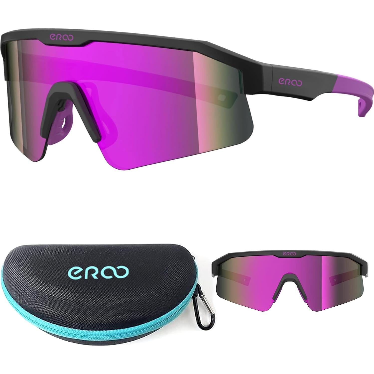 Gafas de Sol Deportivas ER00 F24k Negras y Púrpuras