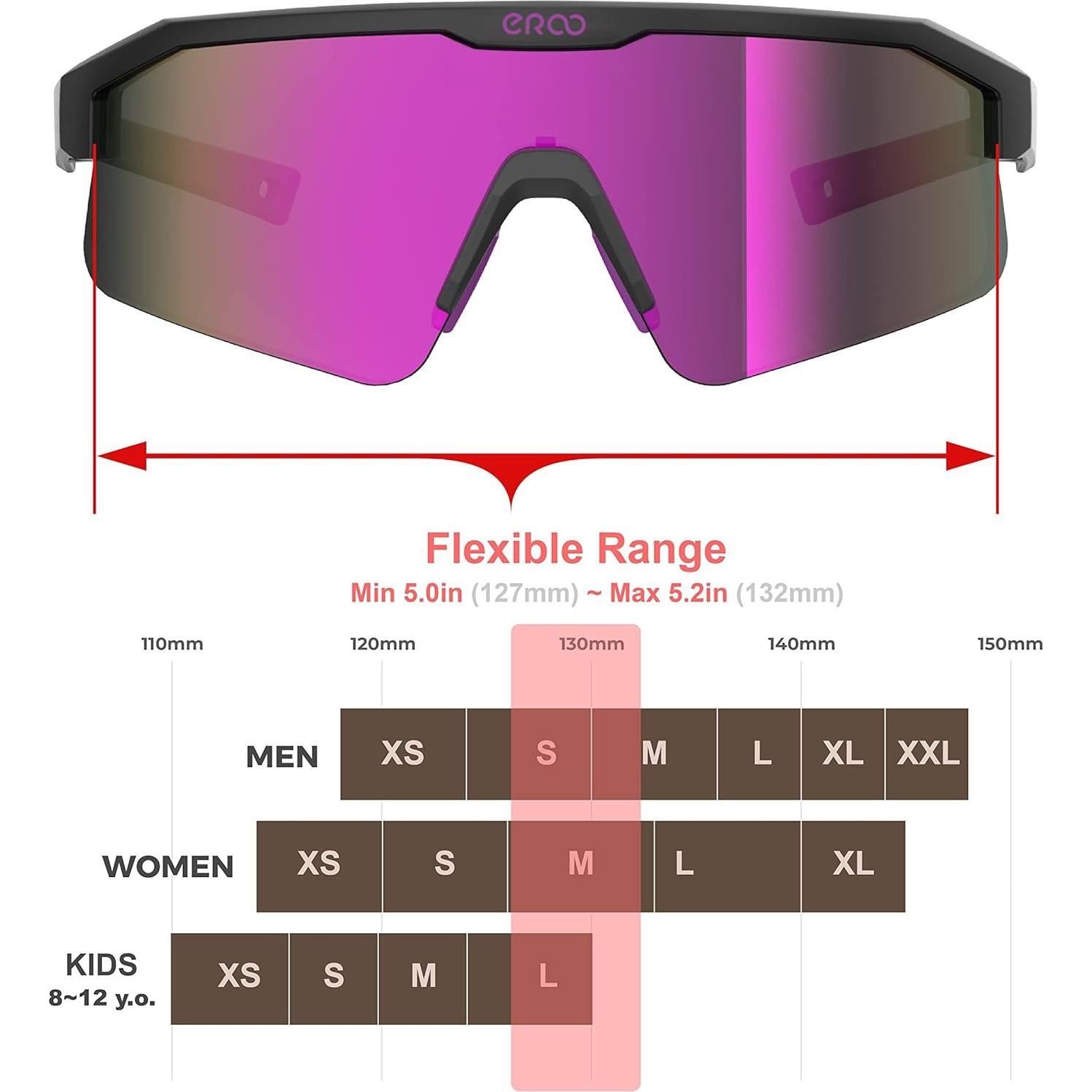 Gafas de Sol Deportivas ER00 F24k Negras y Púrpuras