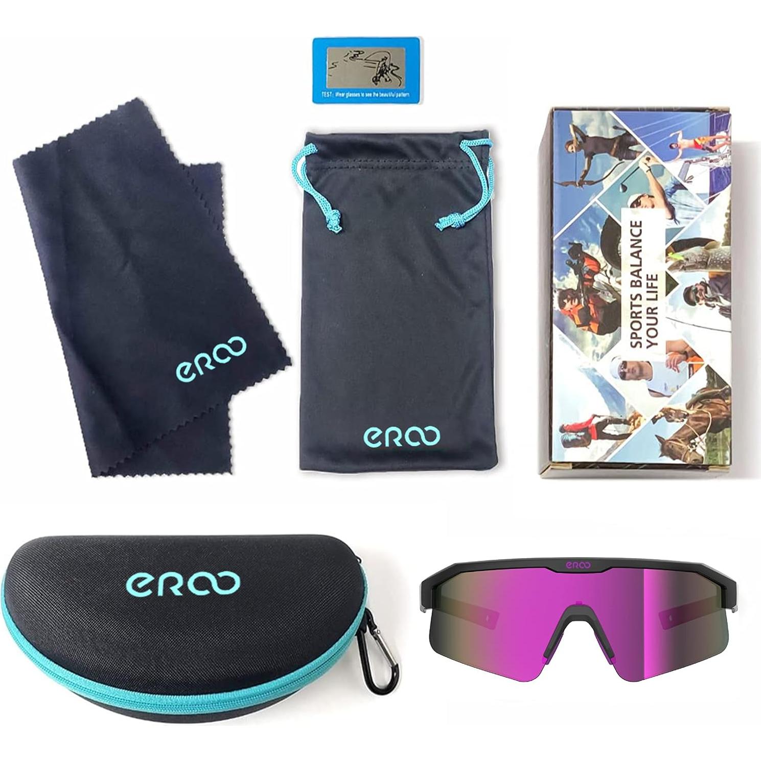 Gafas de Sol Deportivas ER00 F24k Negras y Púrpuras