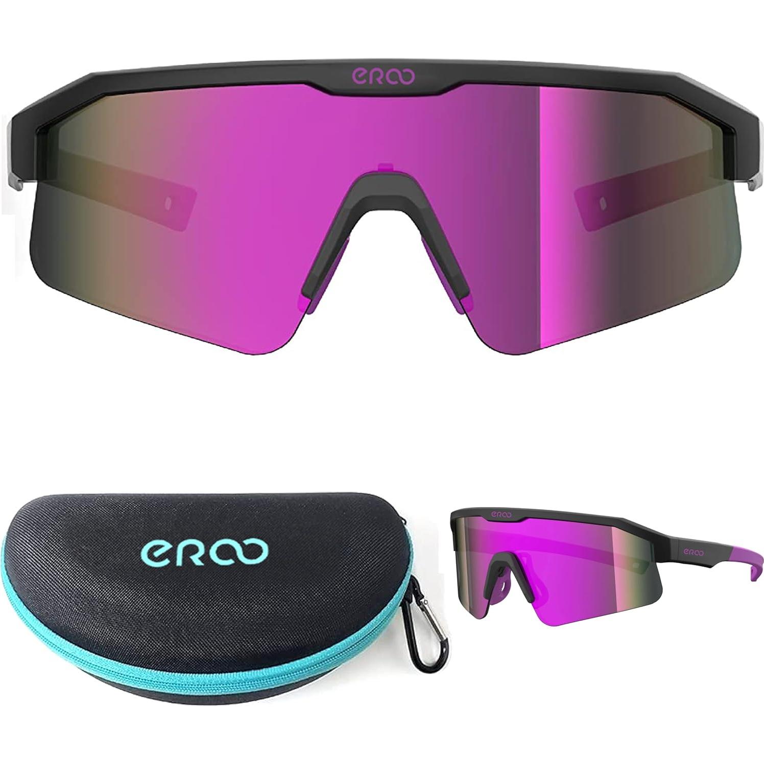 Gafas de Sol Deportivas ER00 F24k Negras y Púrpuras