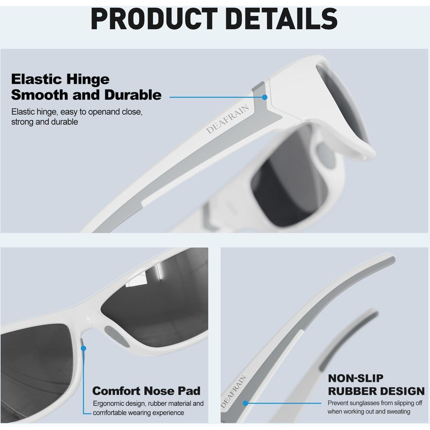 Gafas de sol polarizadas DEAFRAIN para deportes UV 100%