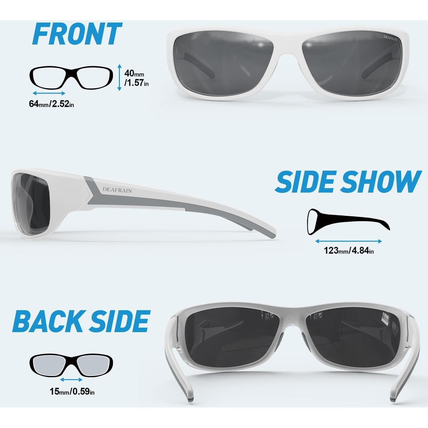 Gafas de sol polarizadas DEAFRAIN para deportes UV 100%