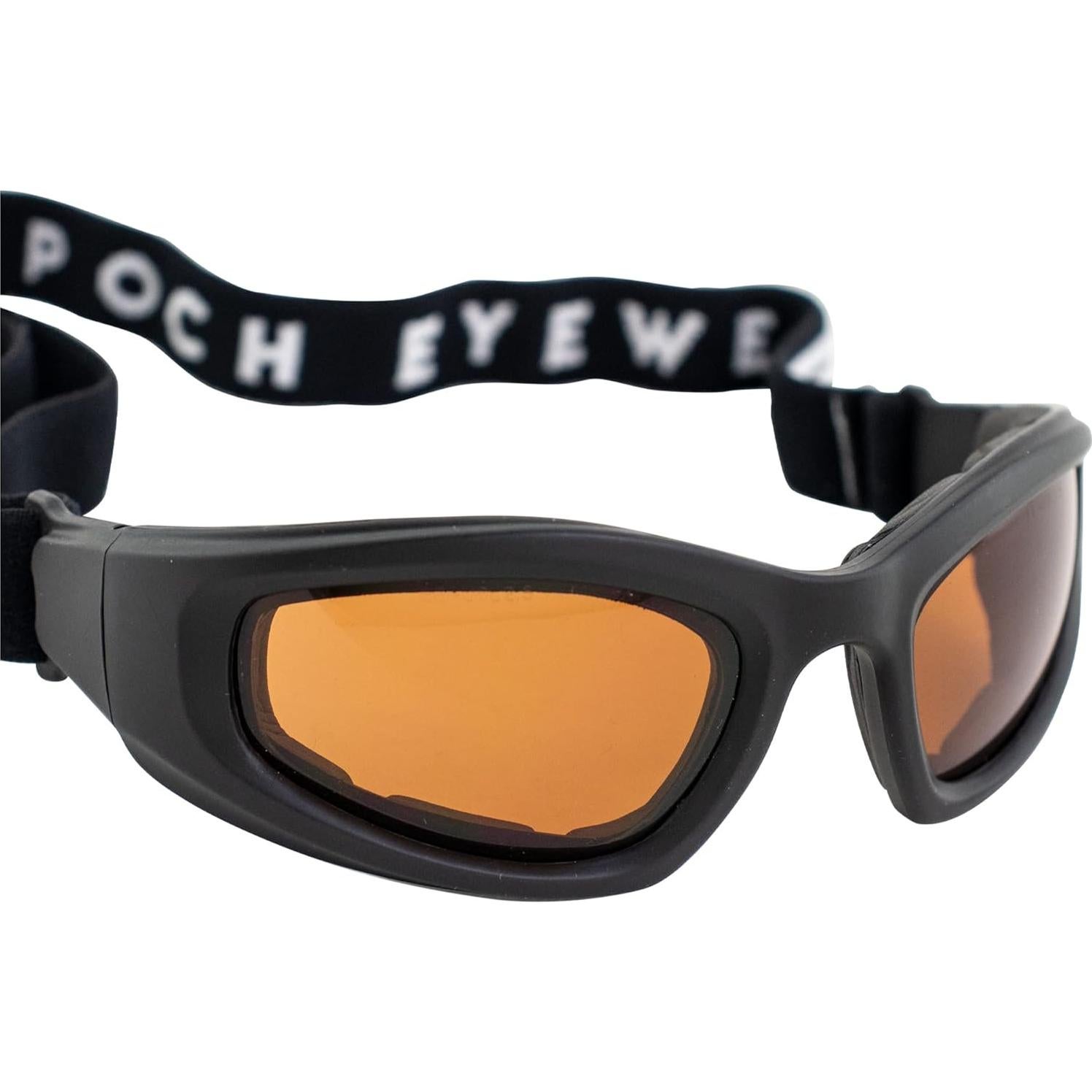 Gafas de Motocicleta Epoch Eyewear Negras con Lente Ámbar