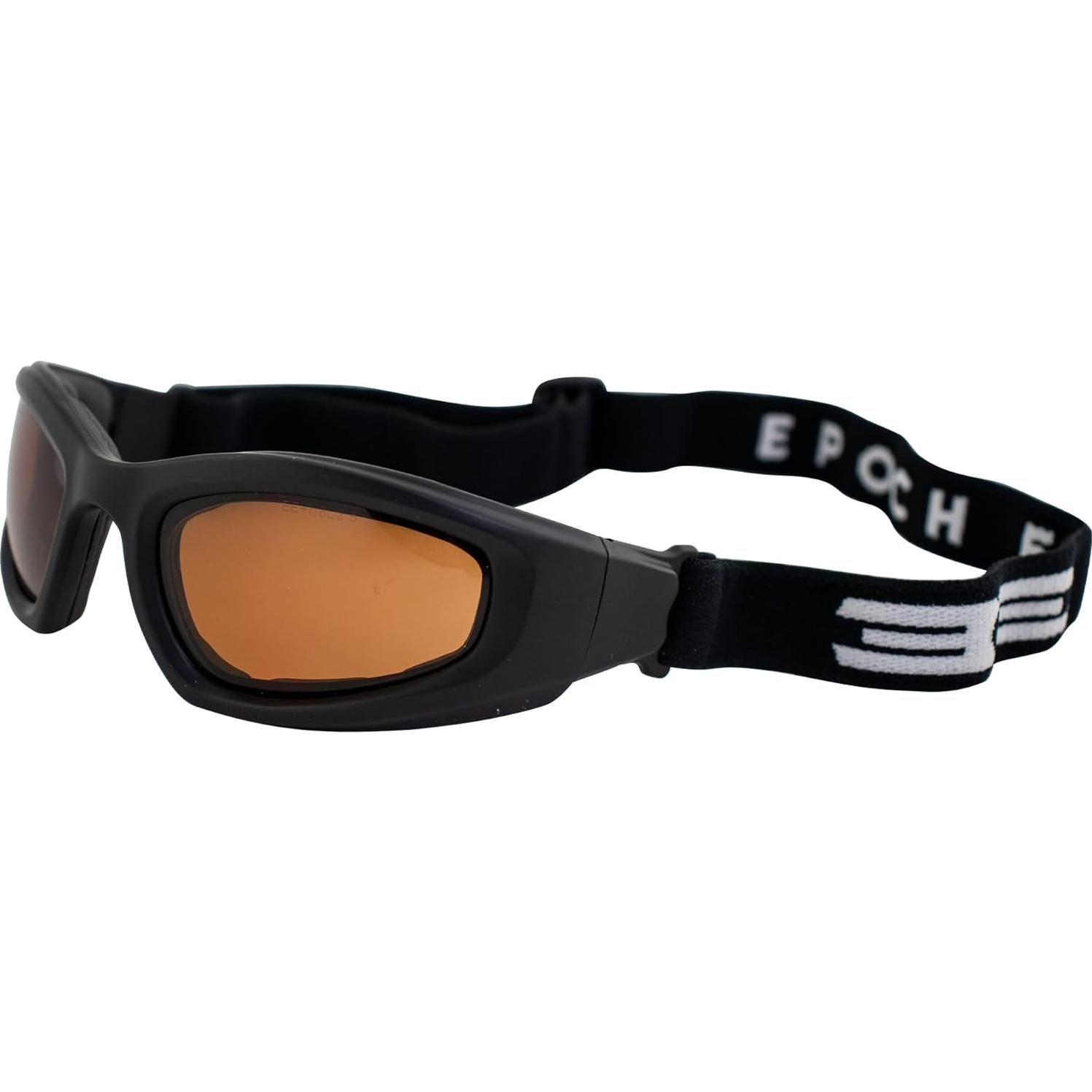 Gafas de Motocicleta Epoch Eyewear Negras con Lente Ámbar