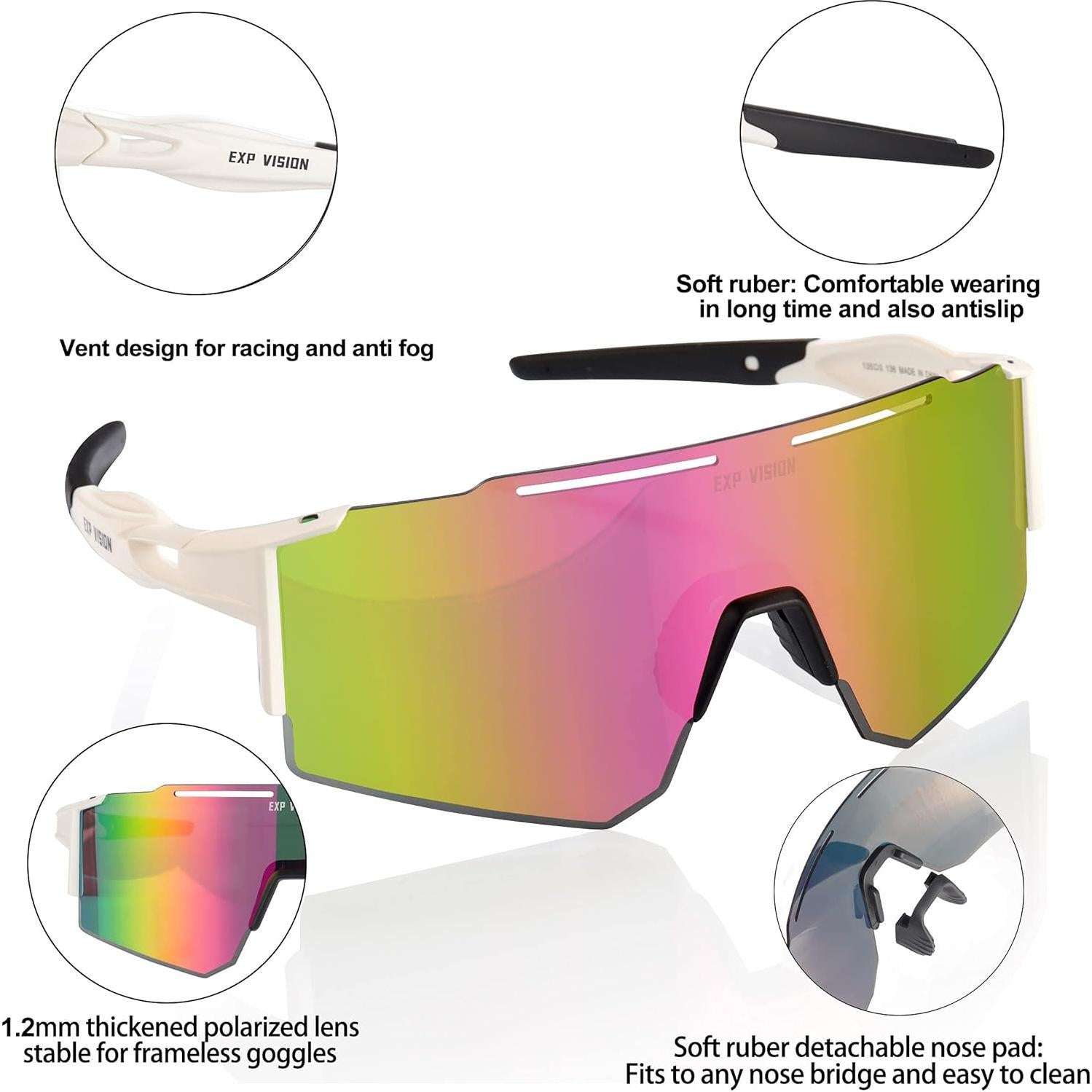 Gafas de Ciclismo Polarizadas TOP VISION EX9200 UV400 Rosa