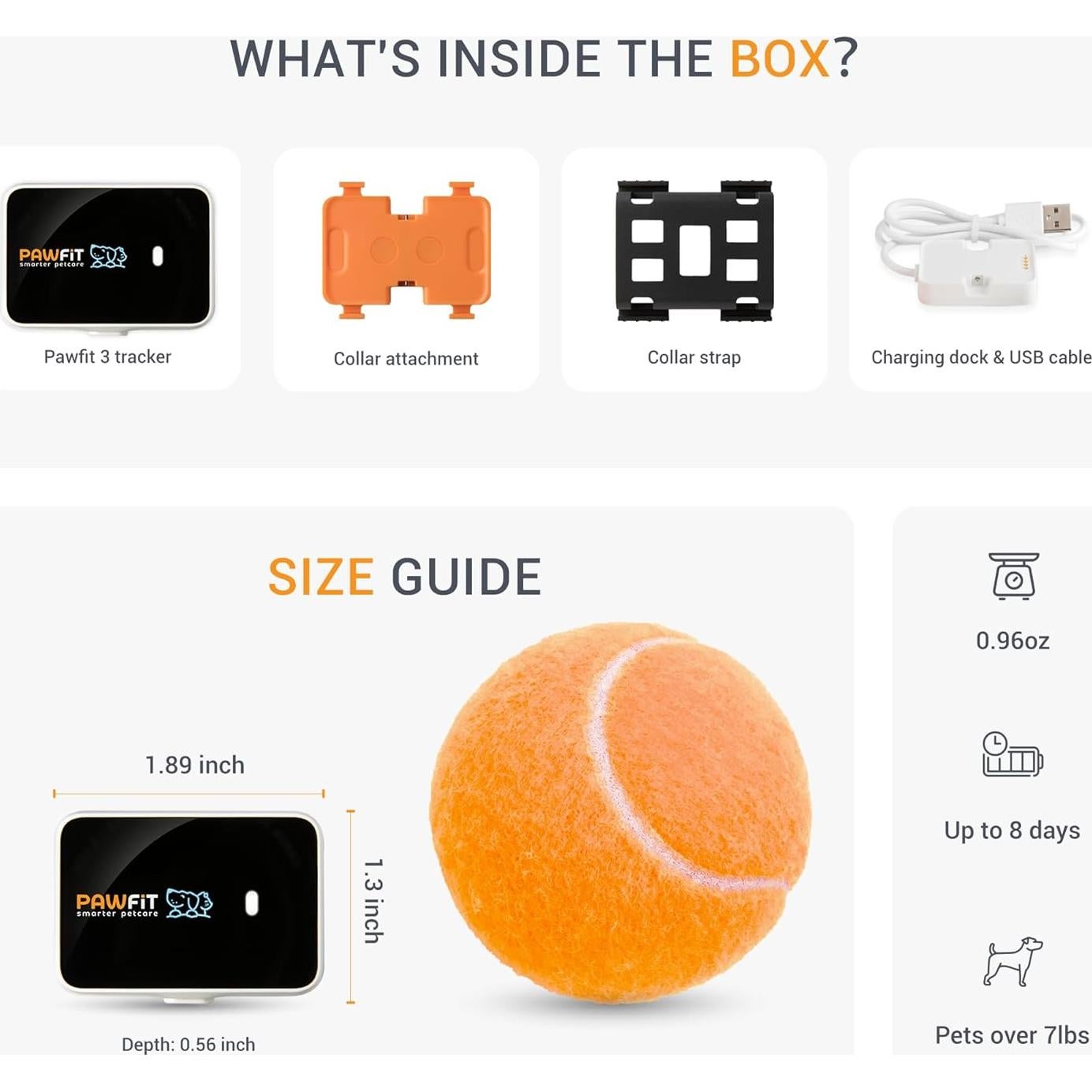 Rastreador GPS Pawfit 3 para Mascotas 4G Impermeable