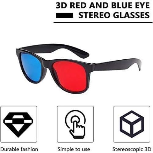 Gafas 3D Rojo-Azul Zenarao para Películas y Juegos