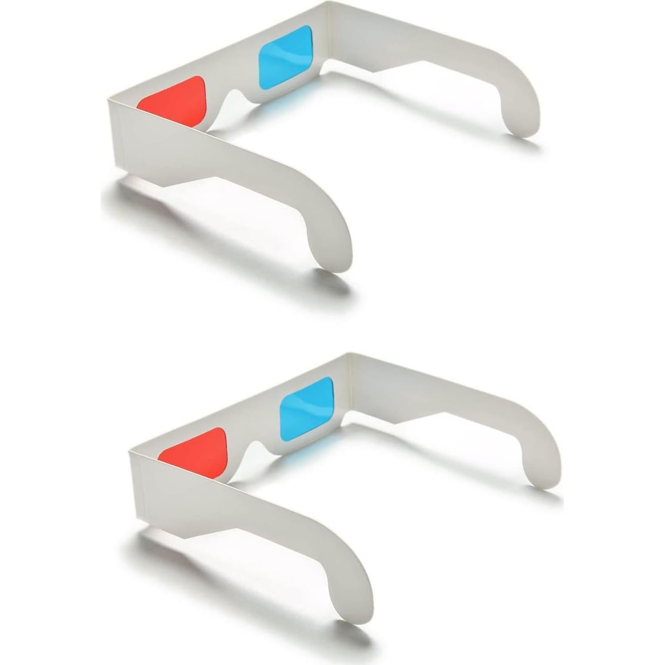 100 Pares Gafas 3D de Cartón eLUUGIE Anaglifo Rojo Cian