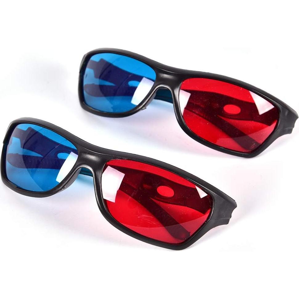 Paquete de 2 Gafas 3D VizGiz Rojo y Cian para Películas