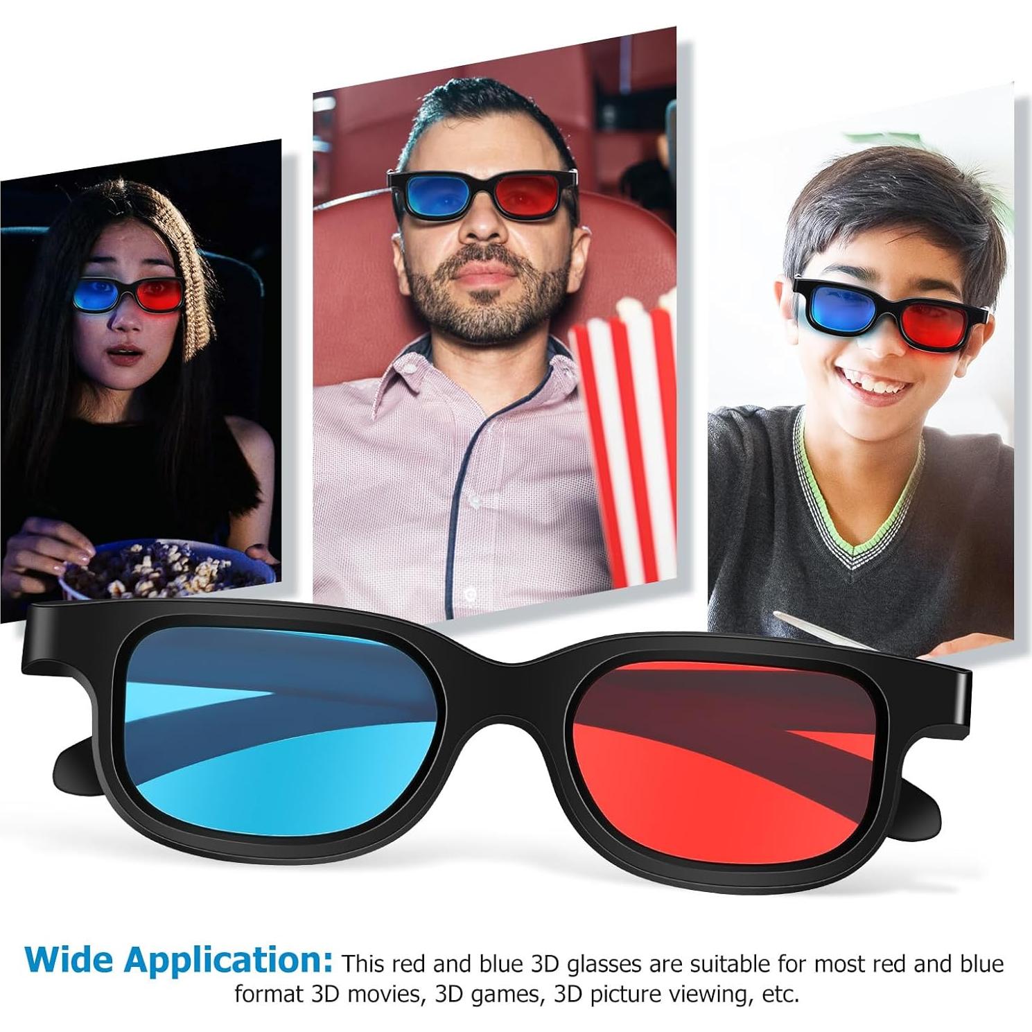 Gafas 3D Anaglifo 10 Pcs Lentes Rojos Reutilizables