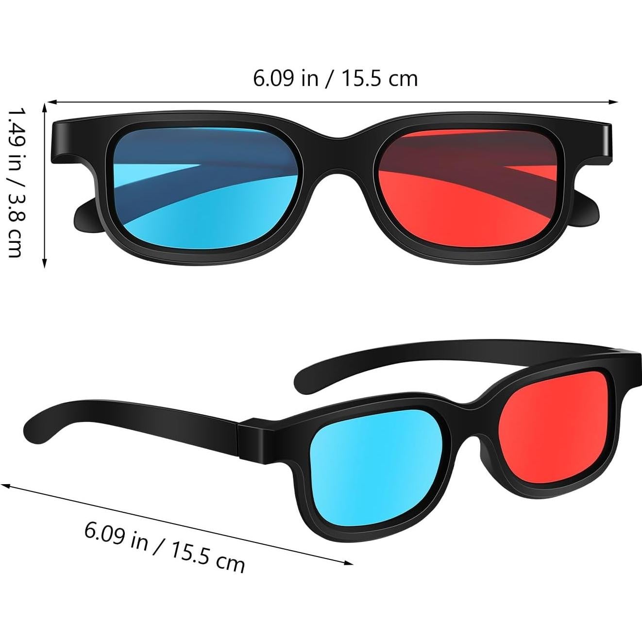 Gafas 3D Anaglifo 10 Pcs Lentes Rojos Reutilizables