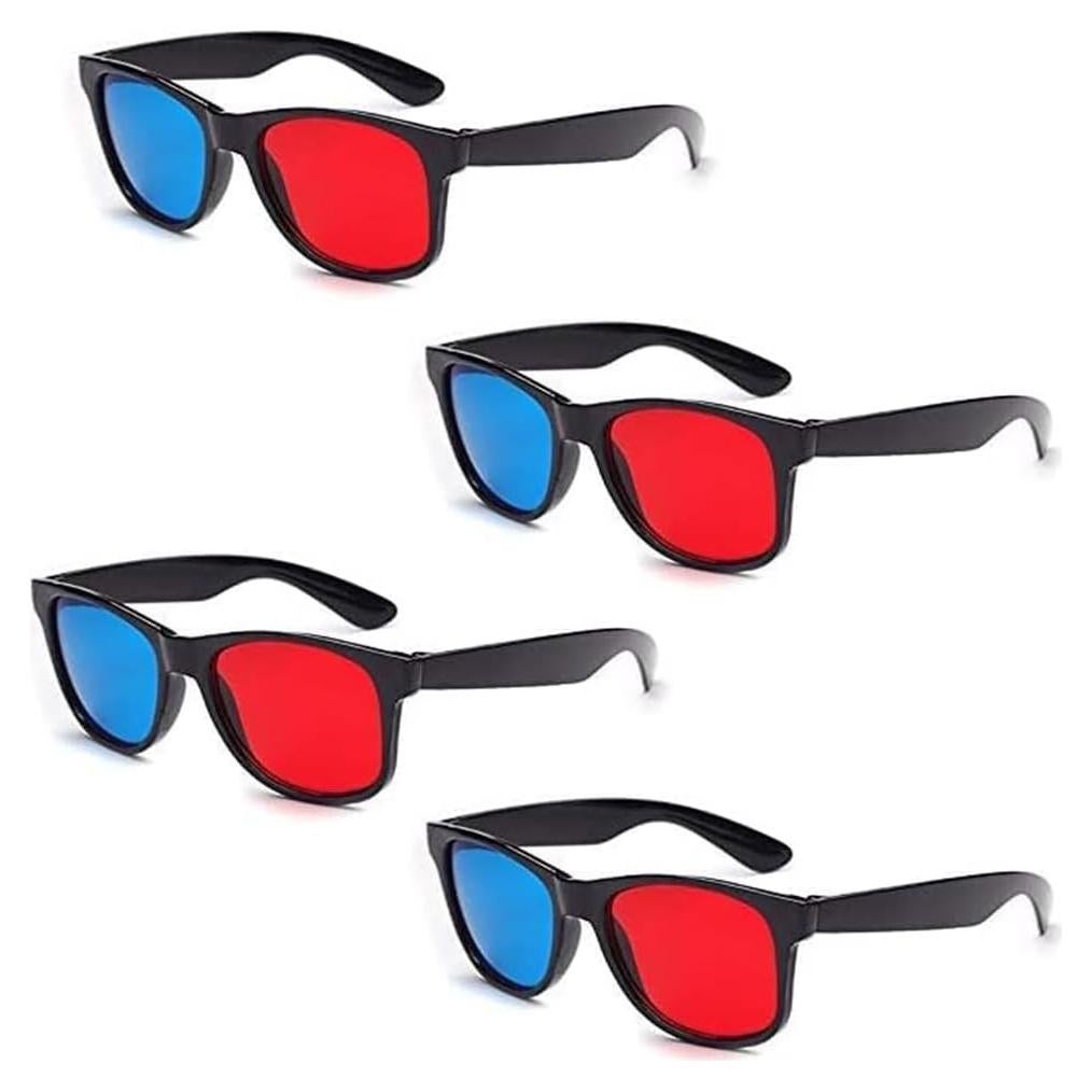 Set de 4 Gafas 3D Rojas y Azules Jinshining Universales