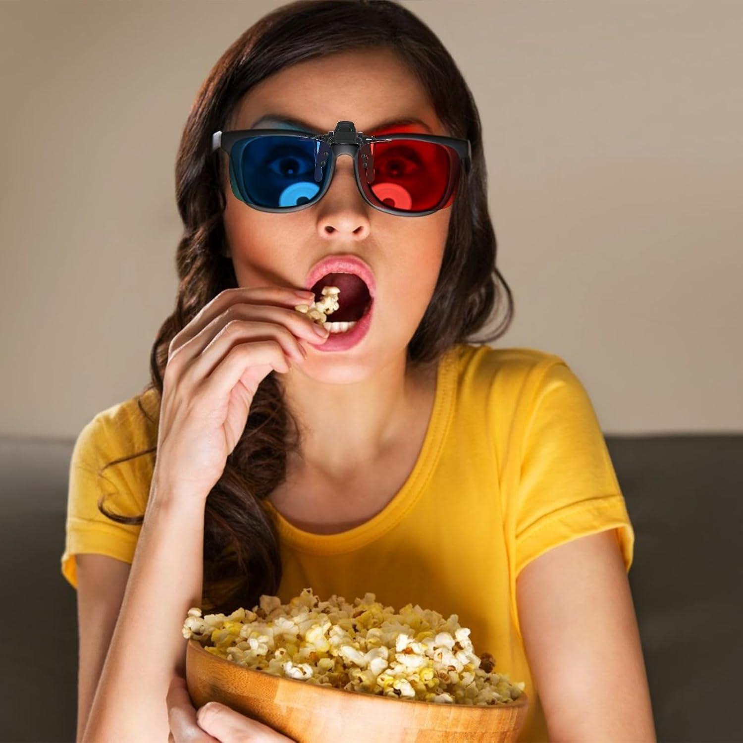 Clip de Gafas 3D Rojo Azul Milisten - 3 Piezas para Miopía