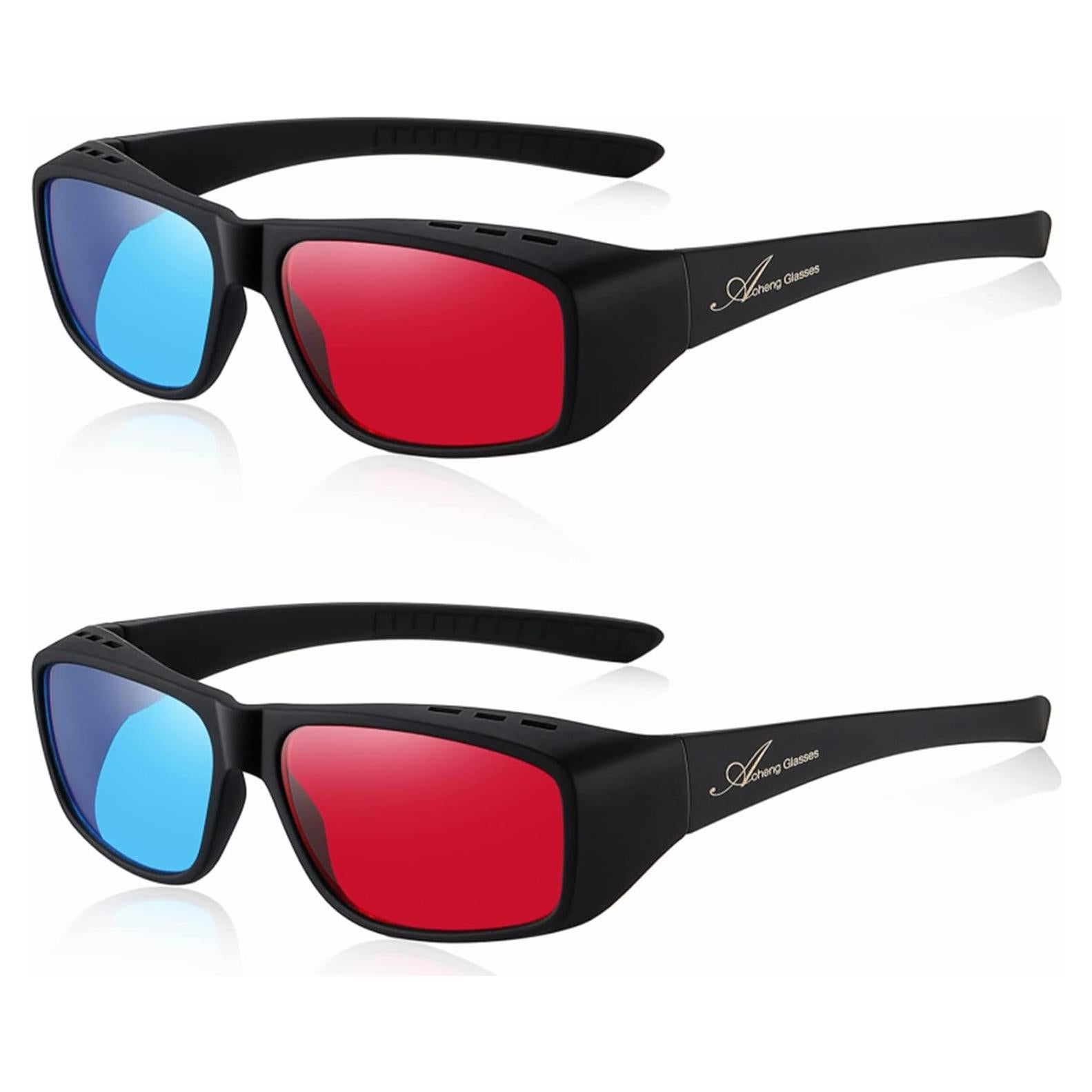 Gafas 3D Anaglifo AoHeng Marco Grande para Películas 3D