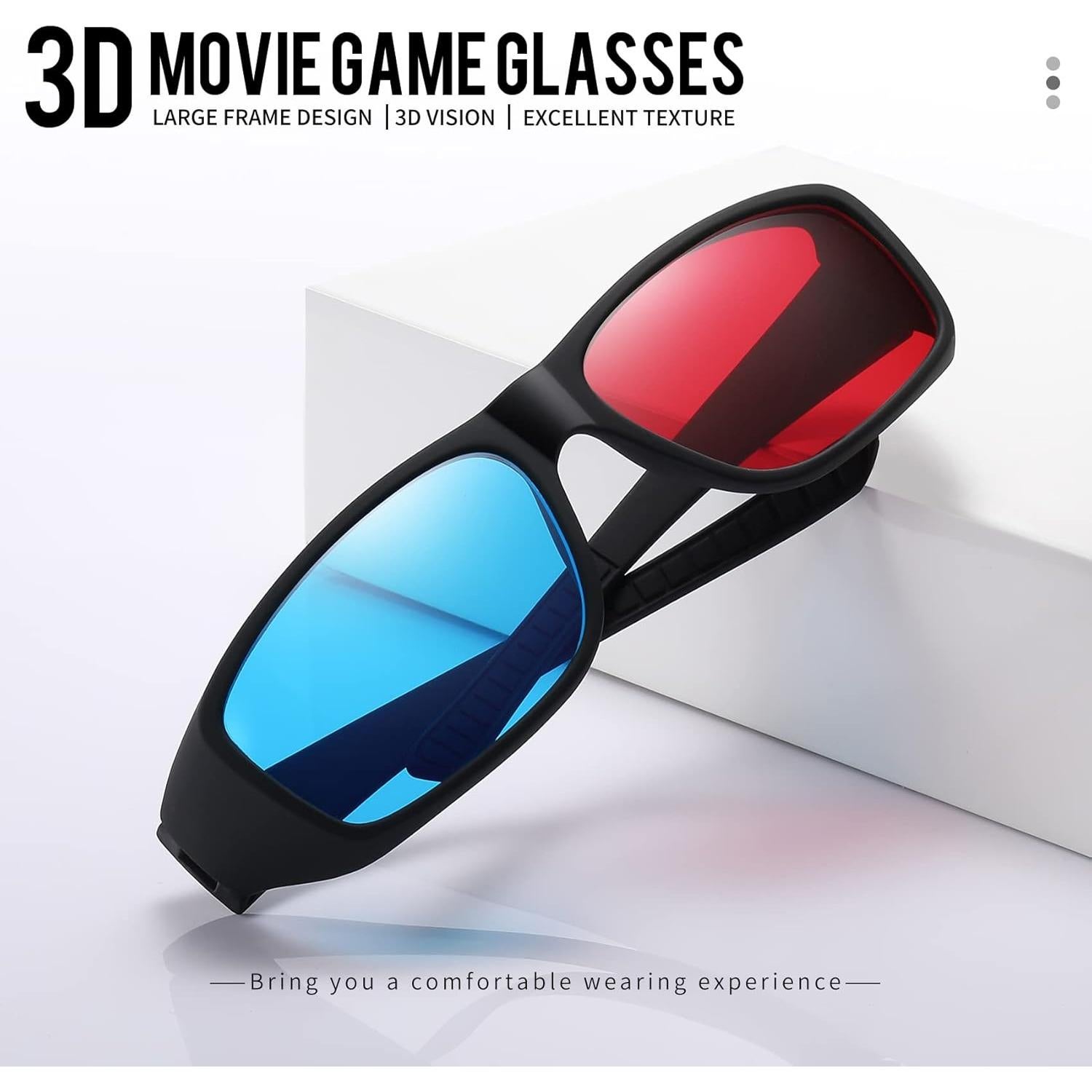Gafas 3D Anaglifo AoHeng Marco Grande para Películas 3D
