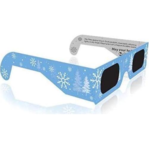 Gafas 3D Navidad GSM Brands - 50 Piezas Copos de Nieve