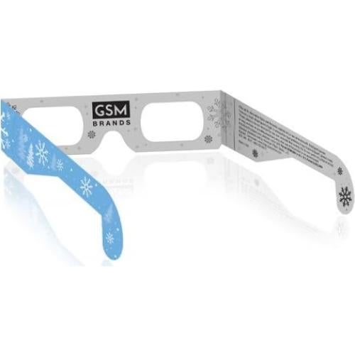 Gafas 3D Navidad GSM Brands - Paquete de 10 Copos de Nieve