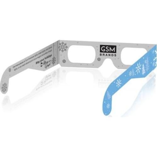 Gafas 3D Navidad GSM Brands - Paquete de 10 Copos de Nieve