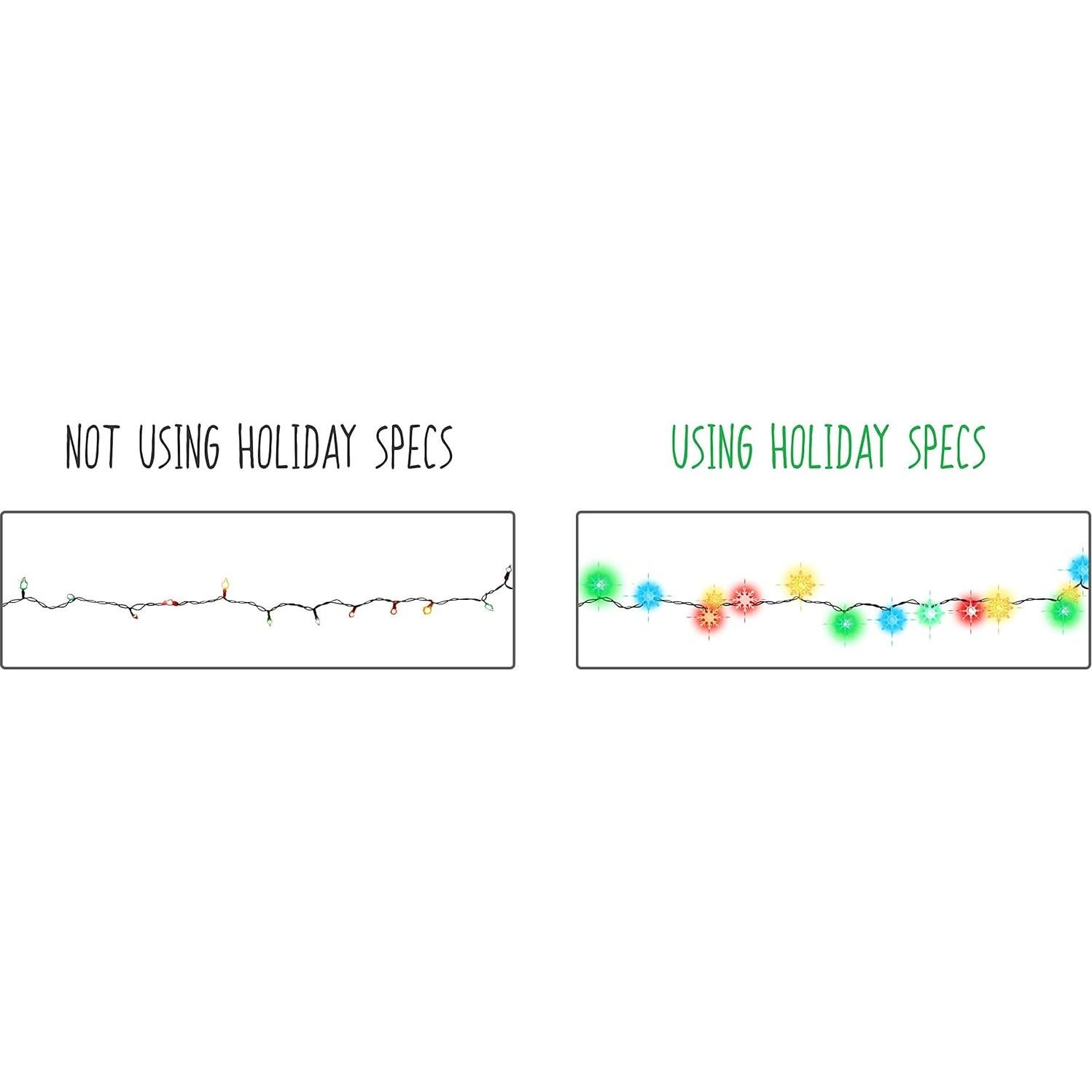 Gafas 3D Navidad GSM Brands - Paquete de 10 Copos de Nieve