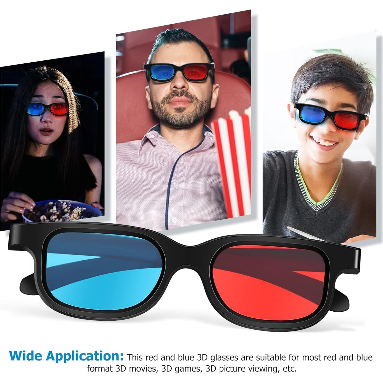 Gafas 3D Milisten 10 Pcs Rojo Azul Estereoscópicas