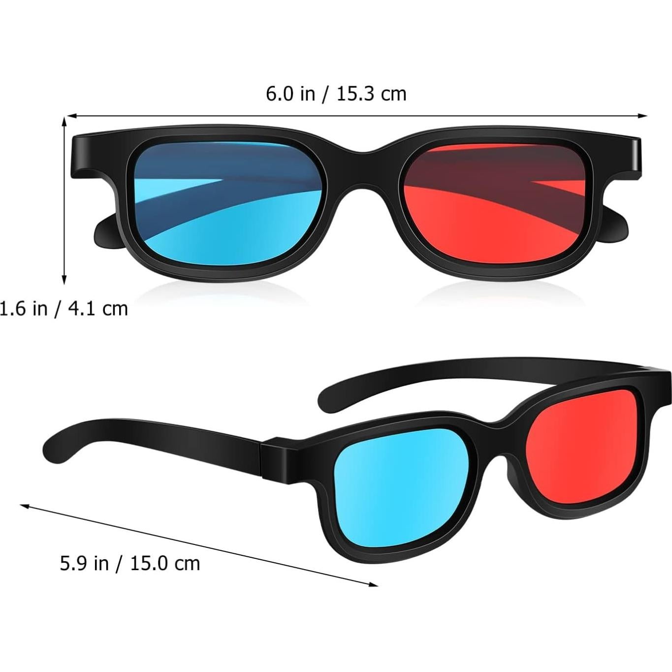 Gafas 3D Milisten 10 Pcs Rojo Azul Estereoscópicas