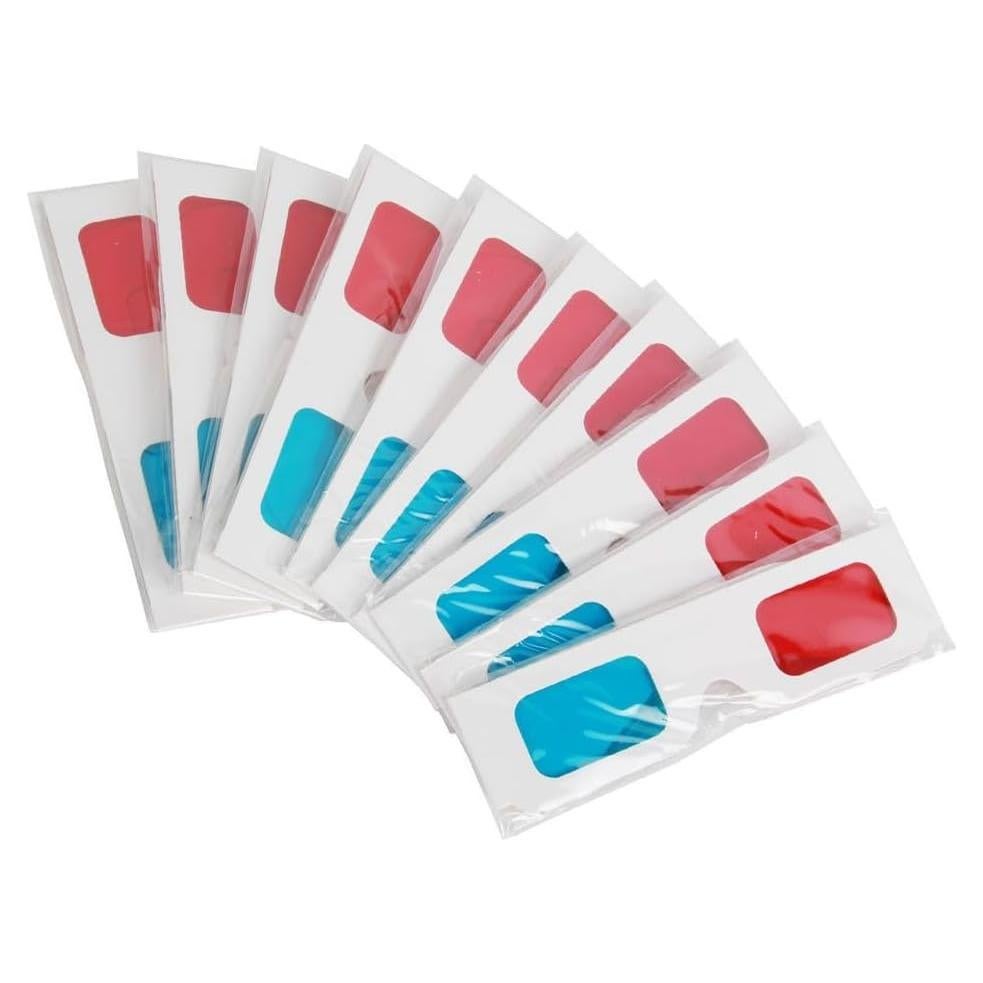 Gafas 3D EasiLife - 10 Pares Anaglifo Rojo y Cian