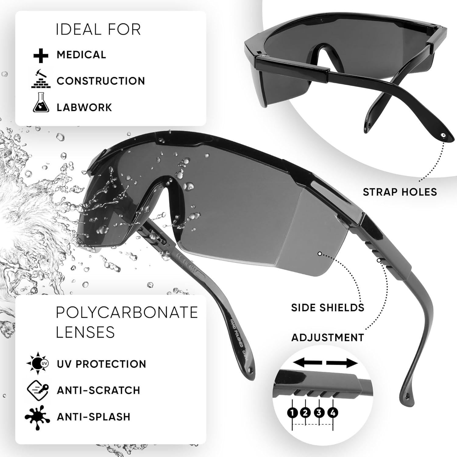 Gafas de Seguridad SunnyPro UV400 Tinte Negro Ajustables