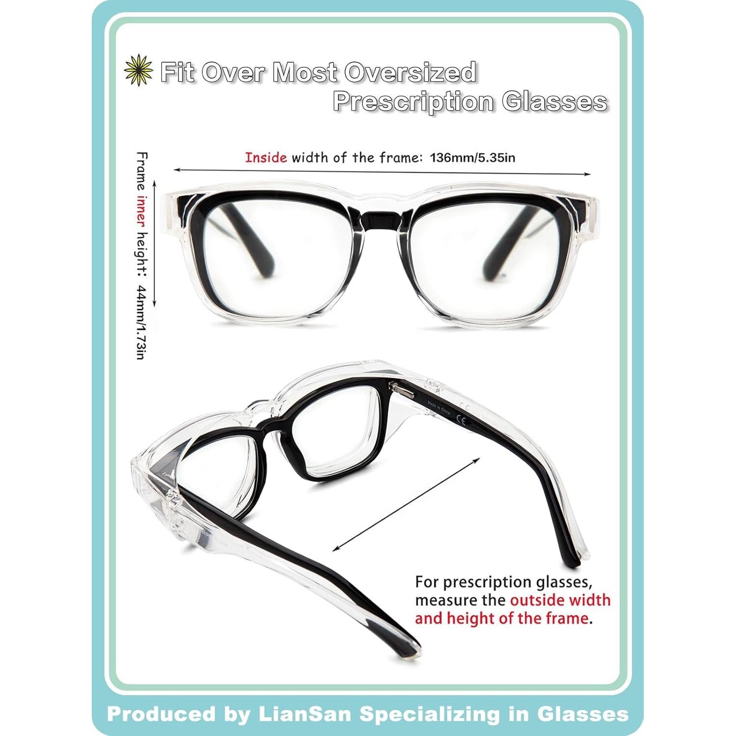 Gafas de Seguridad LianSan Antivaho para Lentes Graduadas