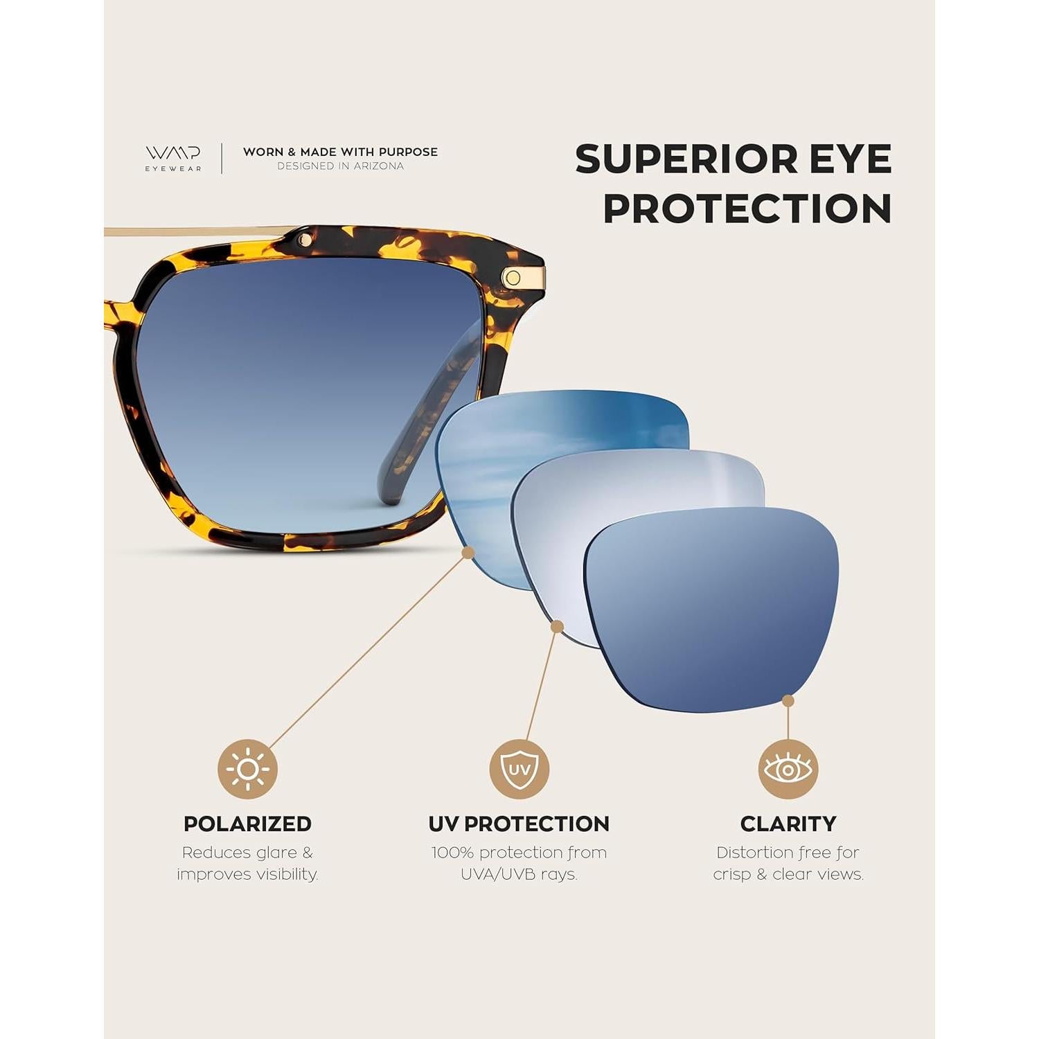 Gafas de Sol WMP - Cuadradas con Lentes Polarizados