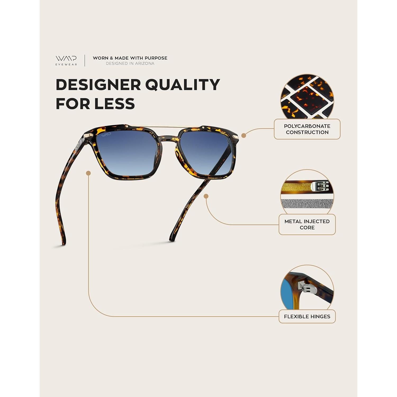 Gafas de Sol WMP - Cuadradas con Lentes Polarizados