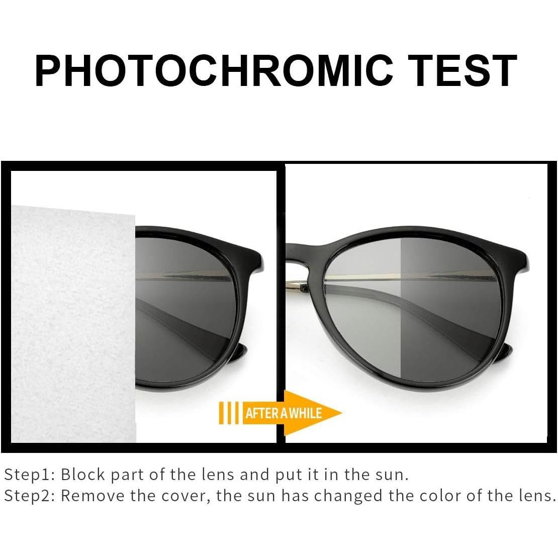 Gafas de sol fotoquímicas TJUTR polarizadas UV400 para mujer