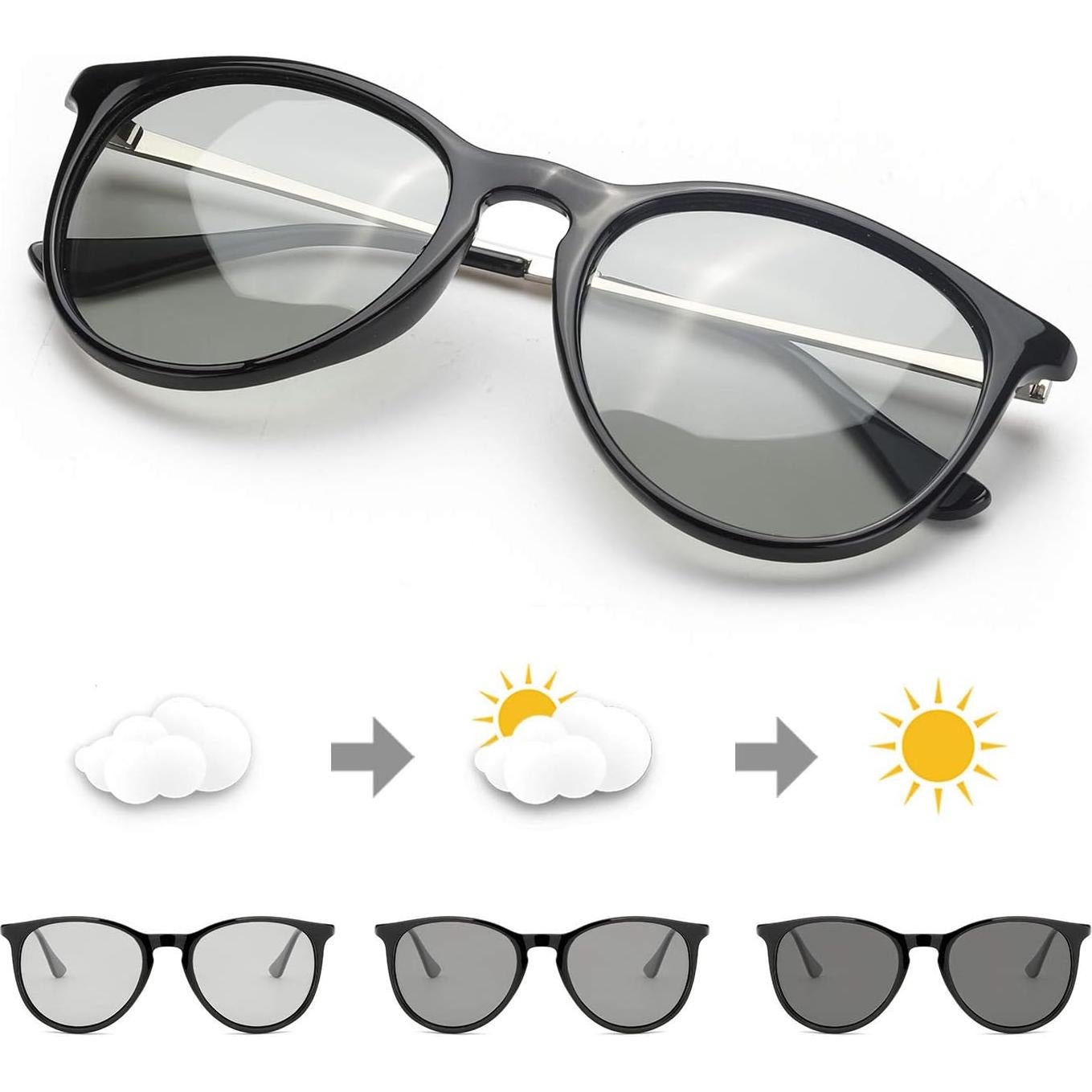 Gafas de sol fotoquímicas TJUTR polarizadas UV400 para mujer