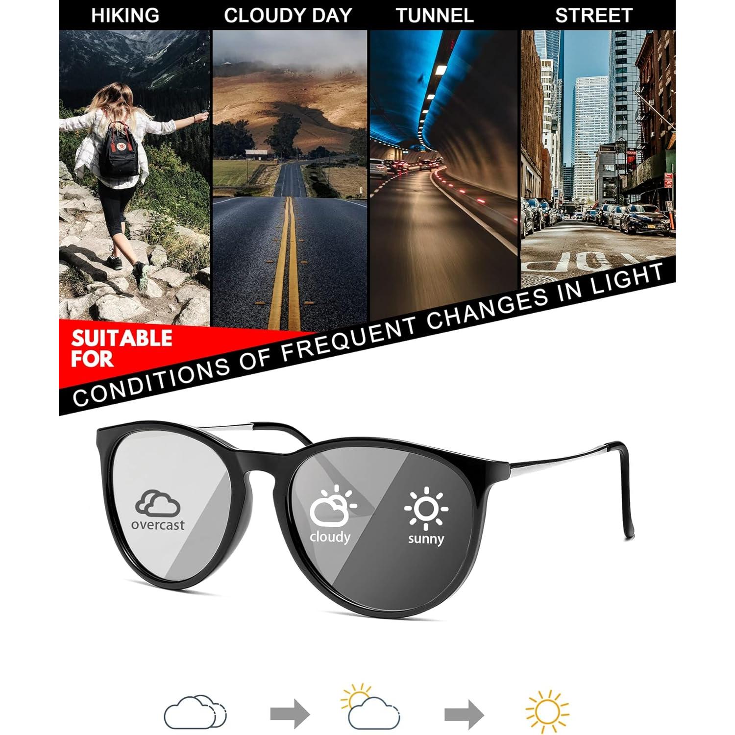 Gafas de sol fotoquímicas TJUTR polarizadas UV400 para mujer