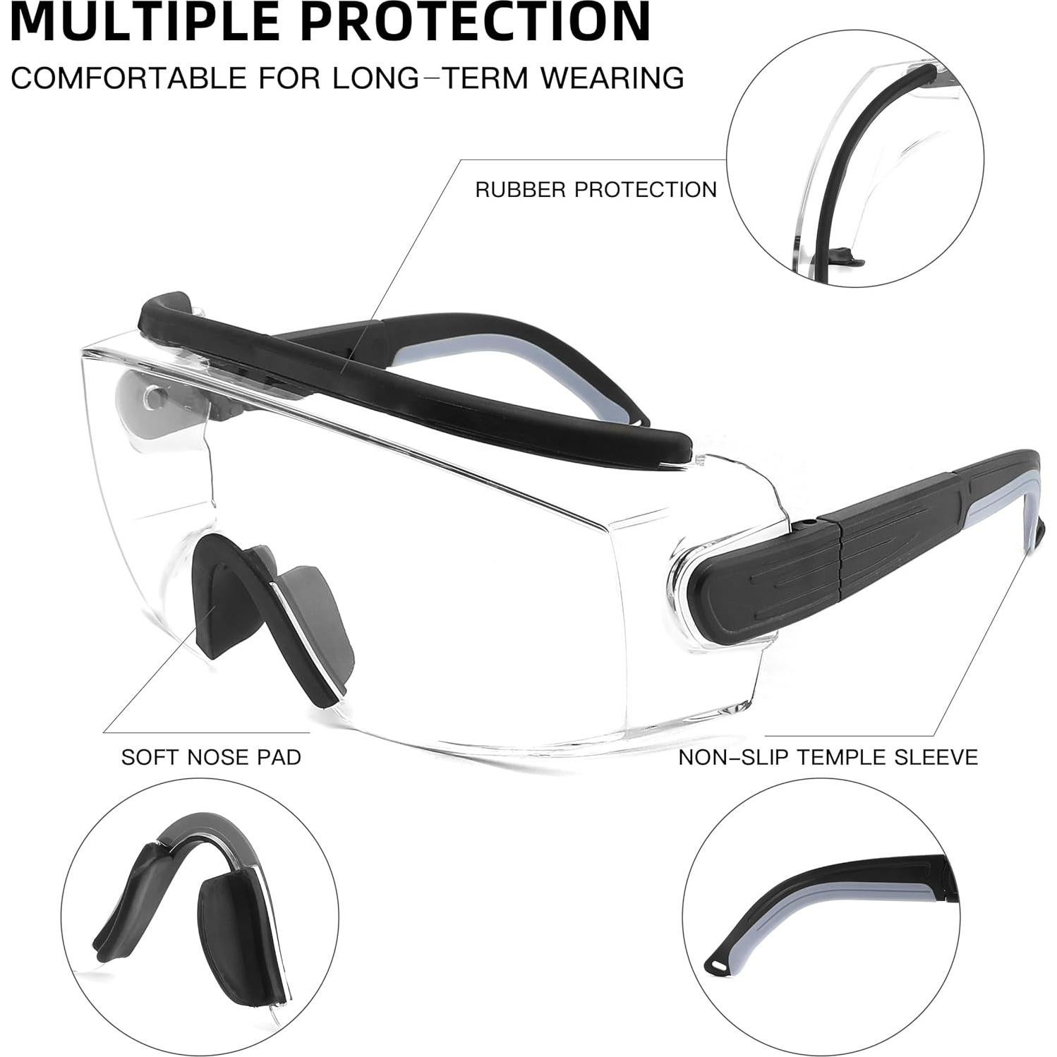 Gafas de Seguridad Antiempañante Ajustables para Sobre Gafas