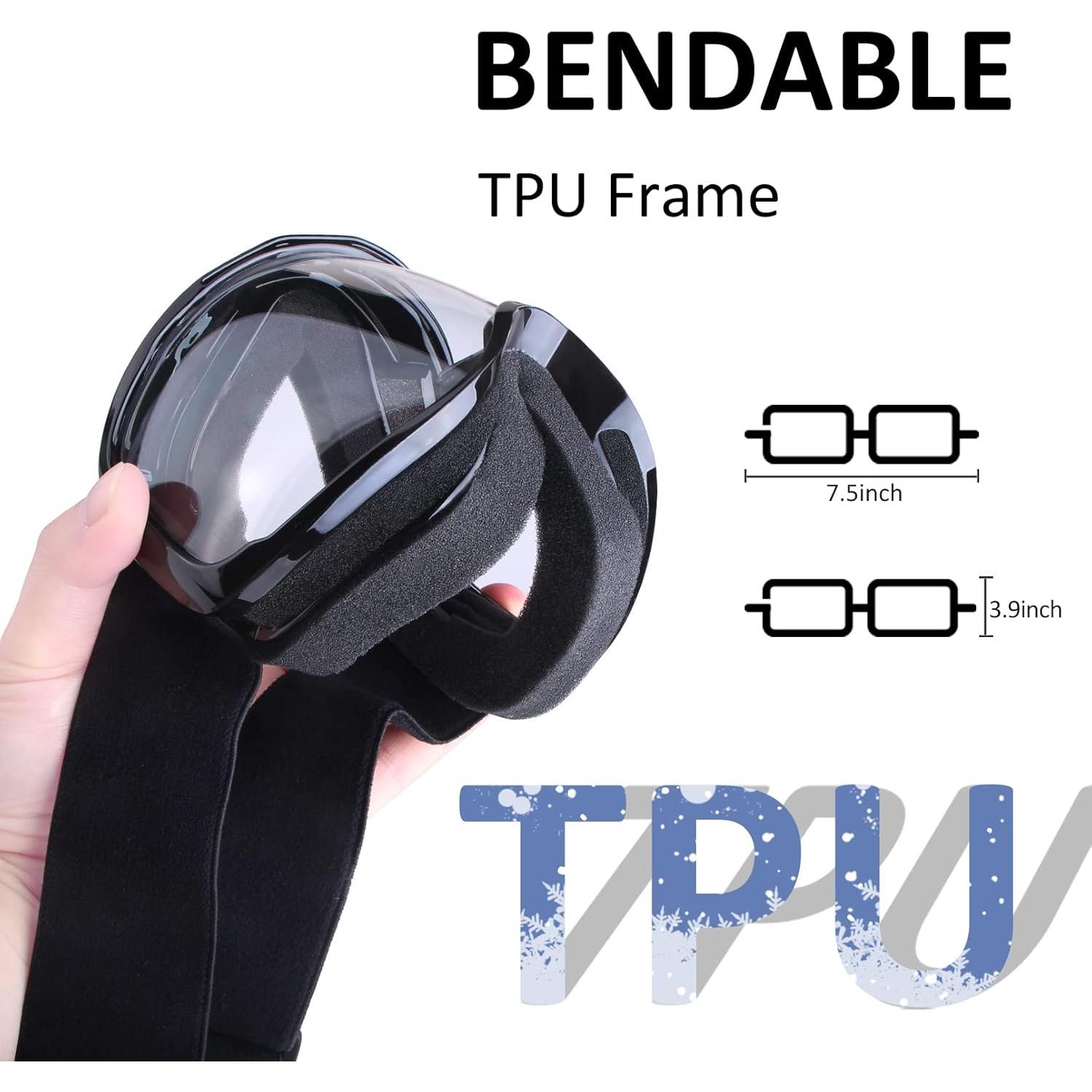 Gafas de Motocicleta 4-FQ Marco Negro Lente Clara Ajustables