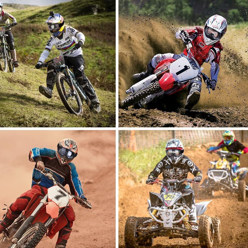 Gafas de Motocicleta 4-FQ Marco Negro Lente Clara Ajustables