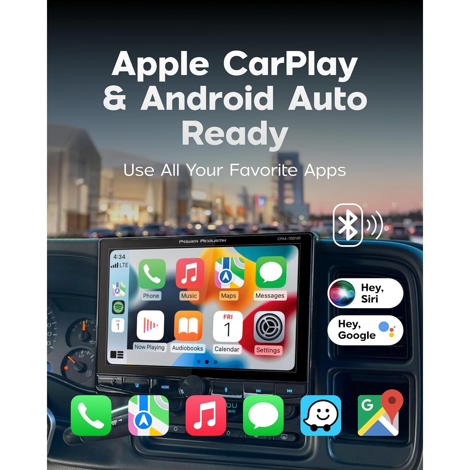 Estéreo de Coche Power Acoustik CPAA-70D10F Doble DIN 10.6"