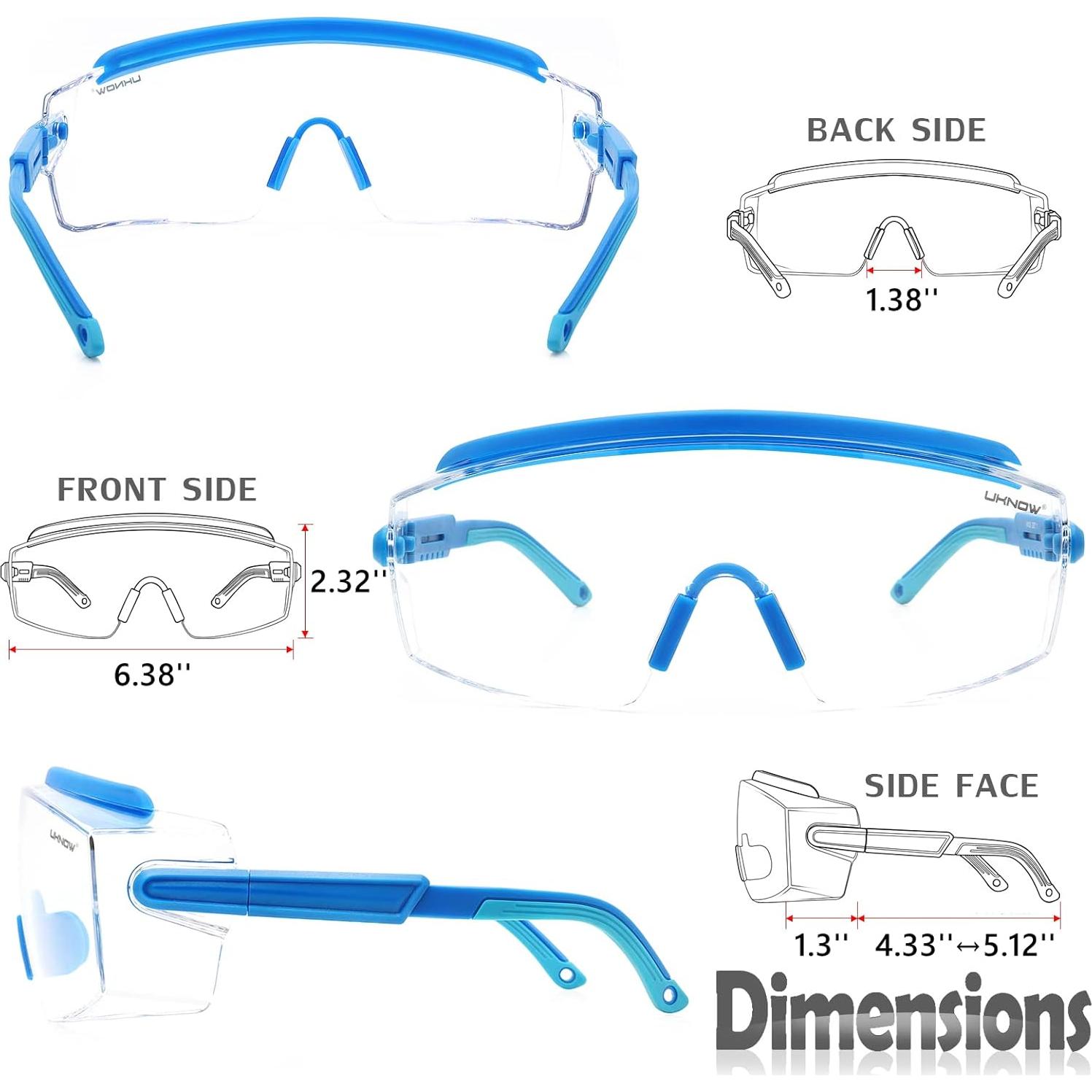 Gafas de Seguridad UKNOW Antivaho Lente Transparente Azul